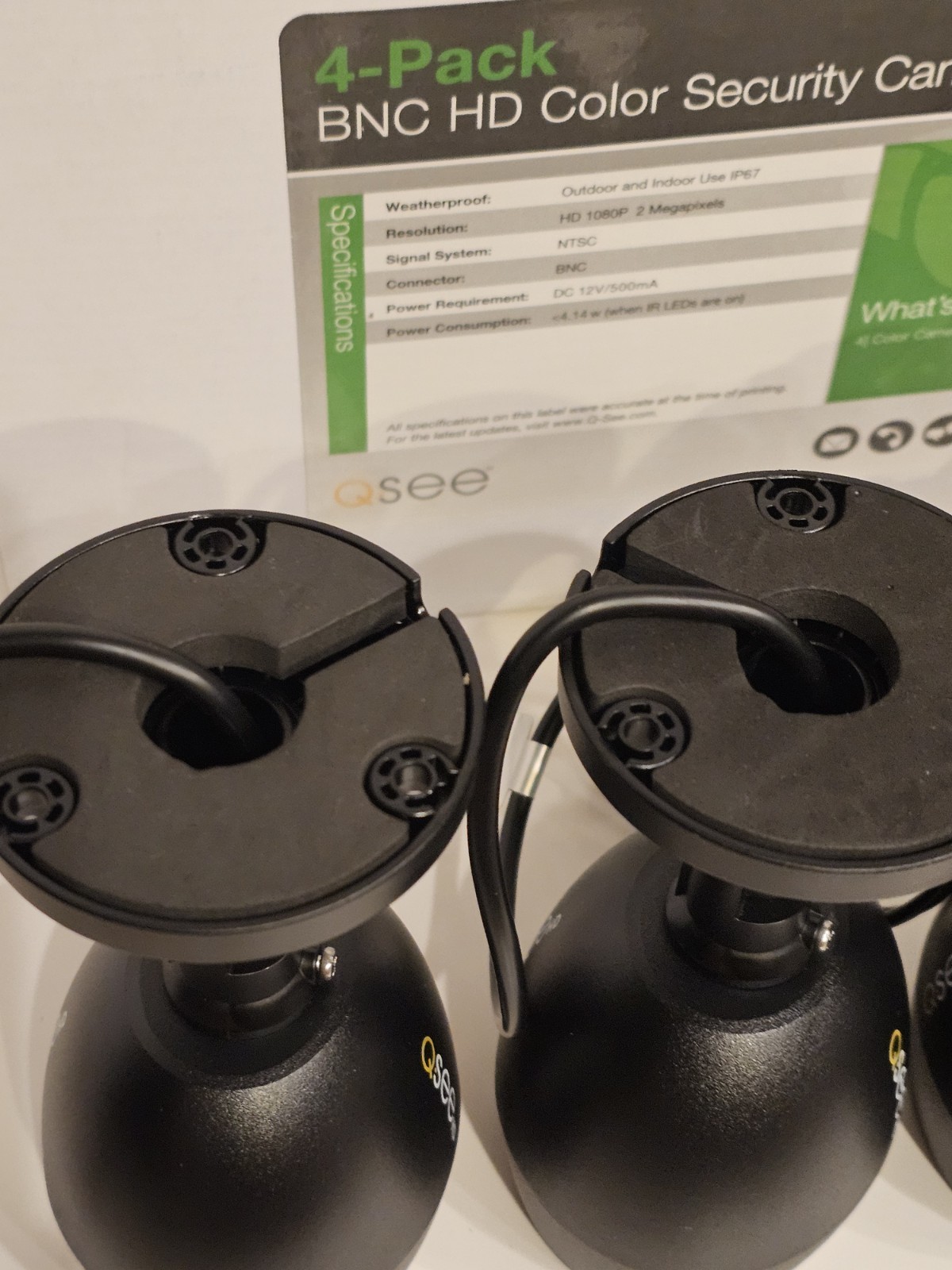 Q-See QCA8091B 1080p BNC HD Color Bullet Security Camera Black 4 Pack OPEN BOX
