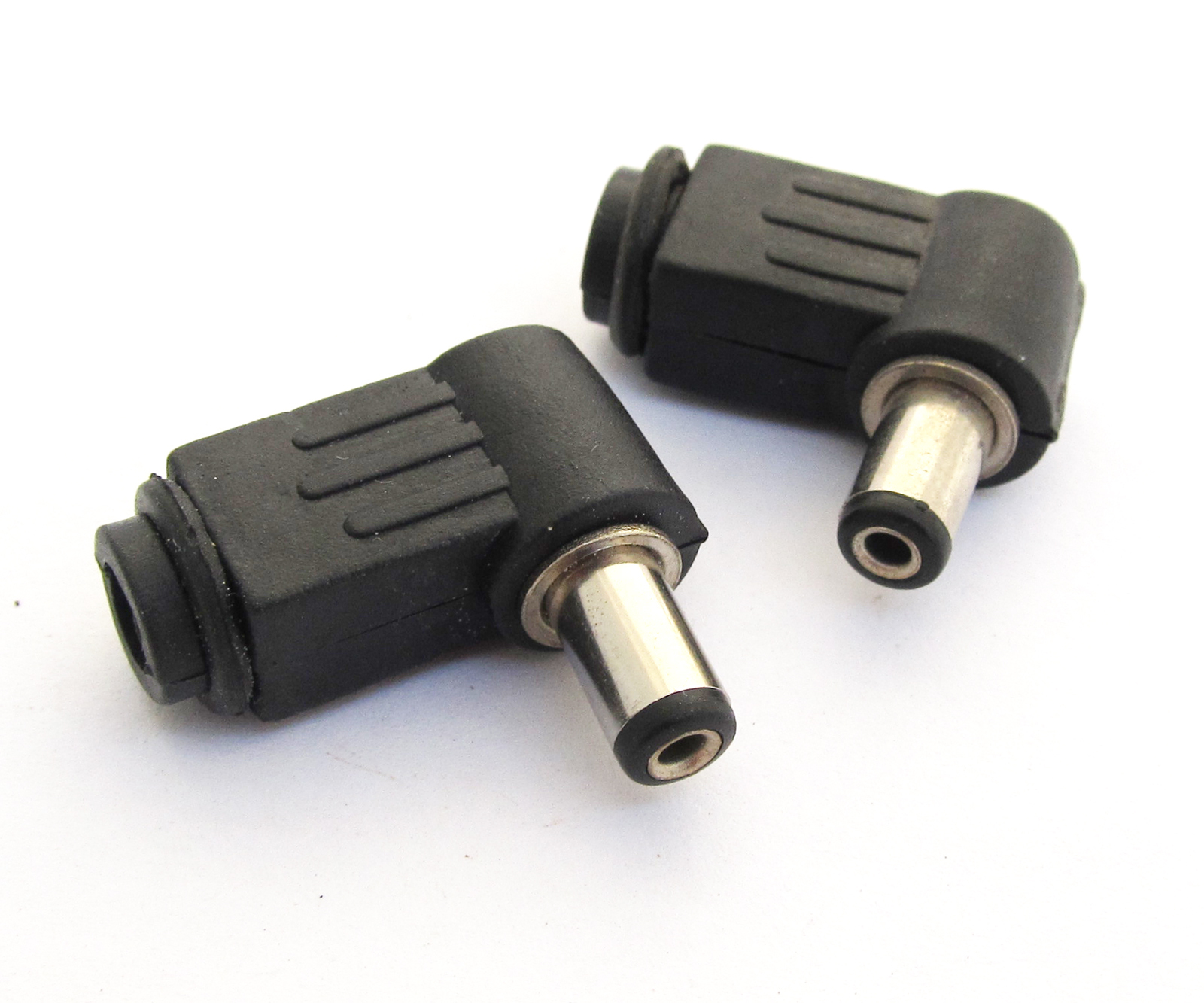 50pcs Right Angle 2.1×5.5mm 2.1mm DC Power Male Plug Soldering Connector Black