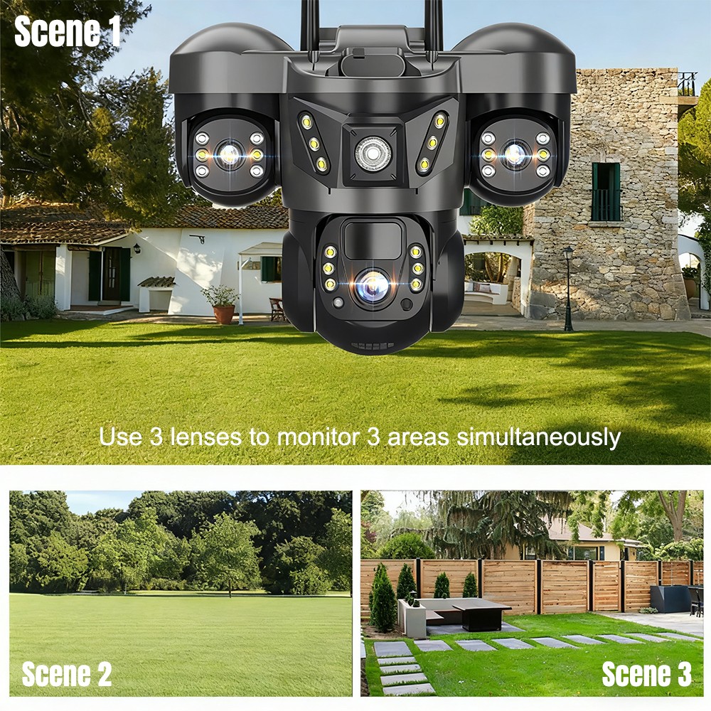 12MP Camara De Seguridad Solar Inalambricas Para Exterior Con Vision Nocturna HD
