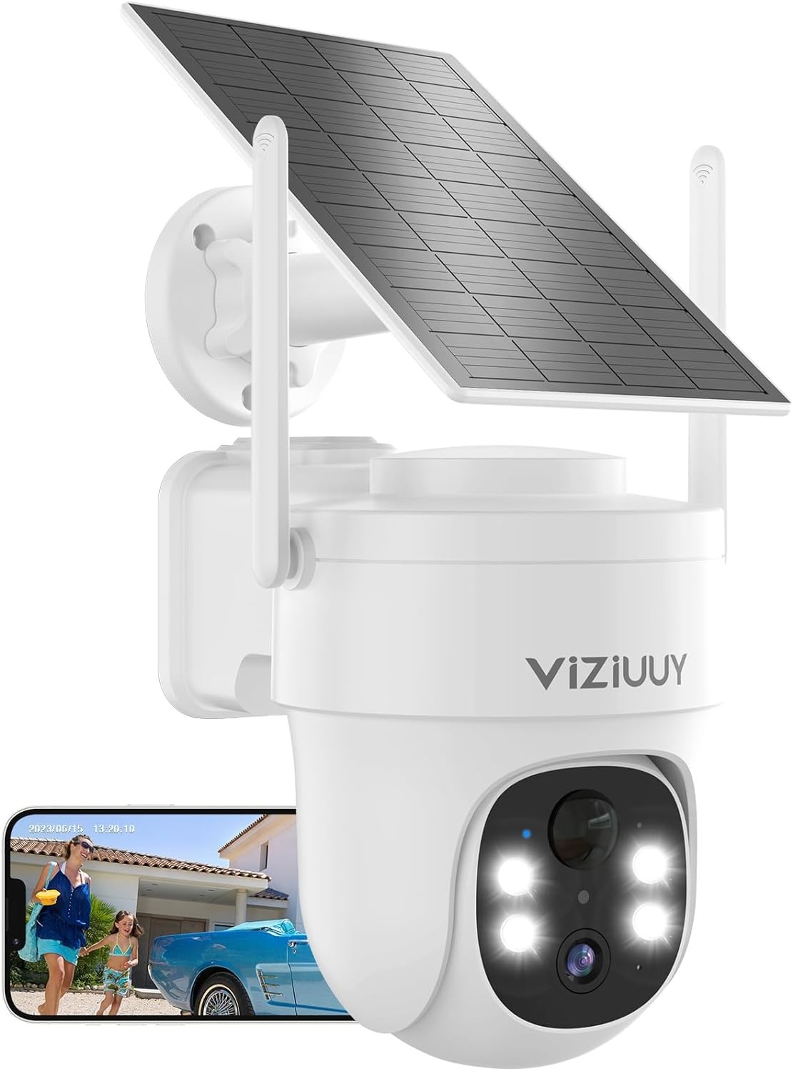 Solar Security Cameras Wireless Outdoor, 3MP Pan Tilt White – Cam