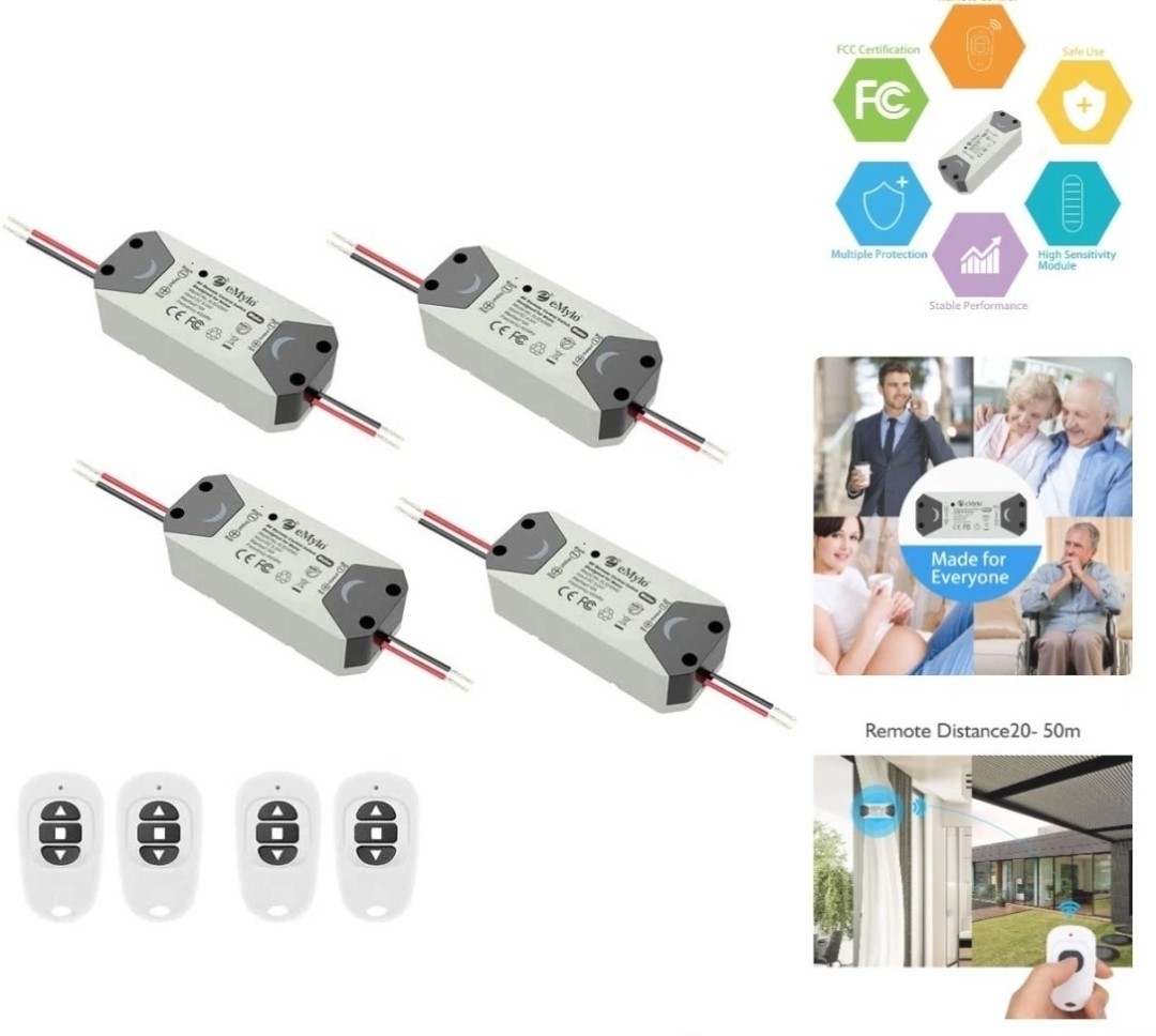 eMylo Smart Wireless RF Motor Controller Switch Relay Module DC 12V Motor Rem…