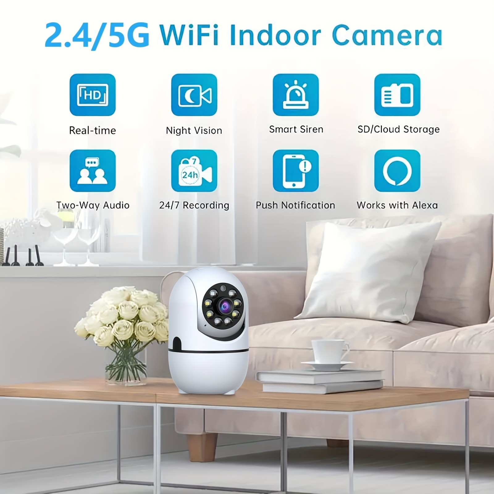 Essential Adaptable Stable Easy to Install 4PCS Indoor Wireless Security Cameras