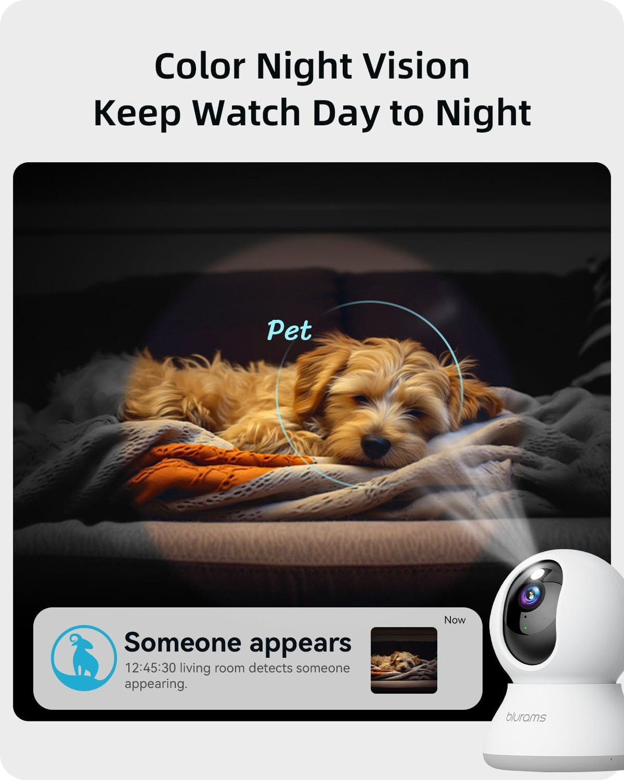 Security Camera 2K IR Night Vision Motion Tracking Phone App Smart Alexa Google