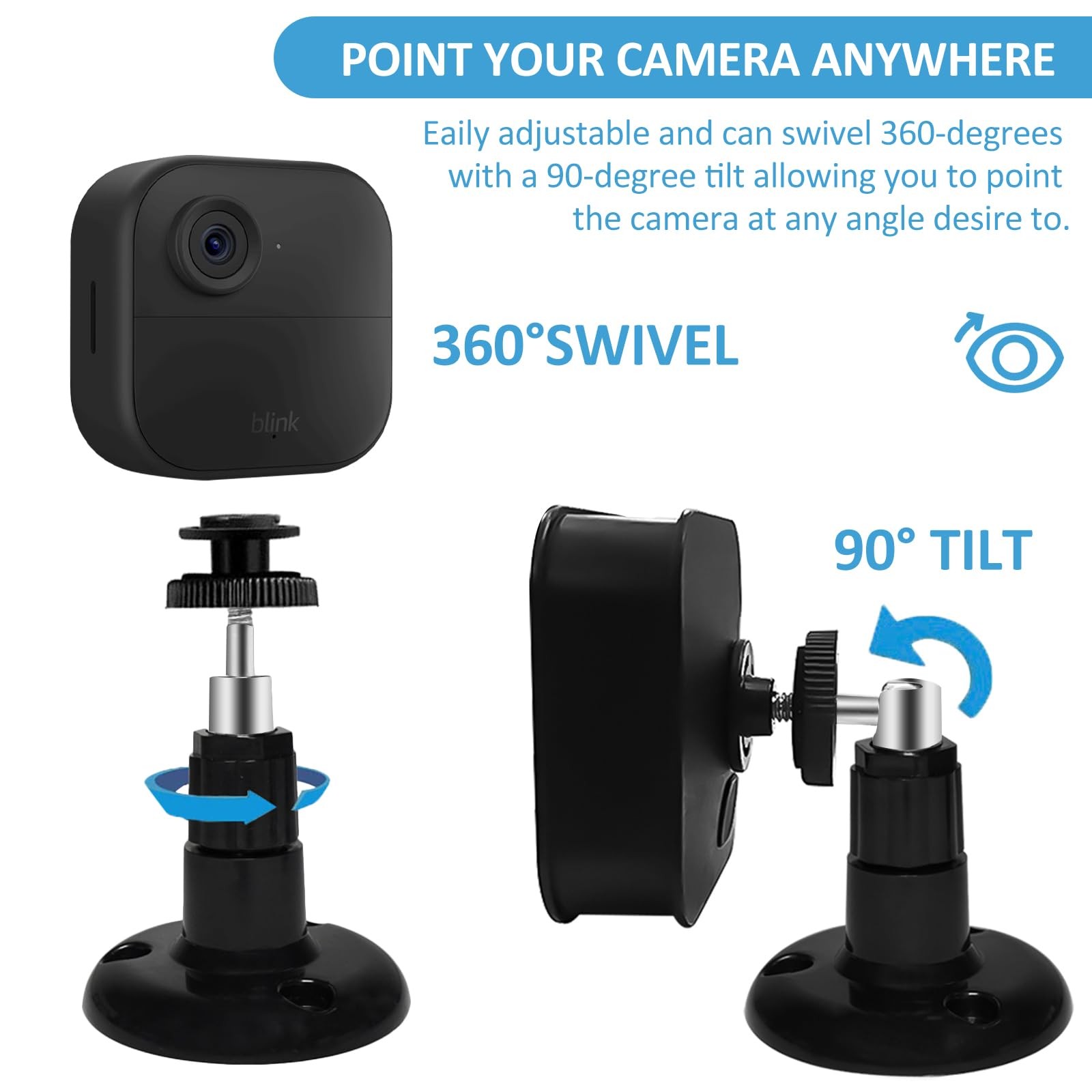 Blink Outdoor Camera Mount, 360 Degree Adjustable Indoor/Outdoor Wall Mount B…