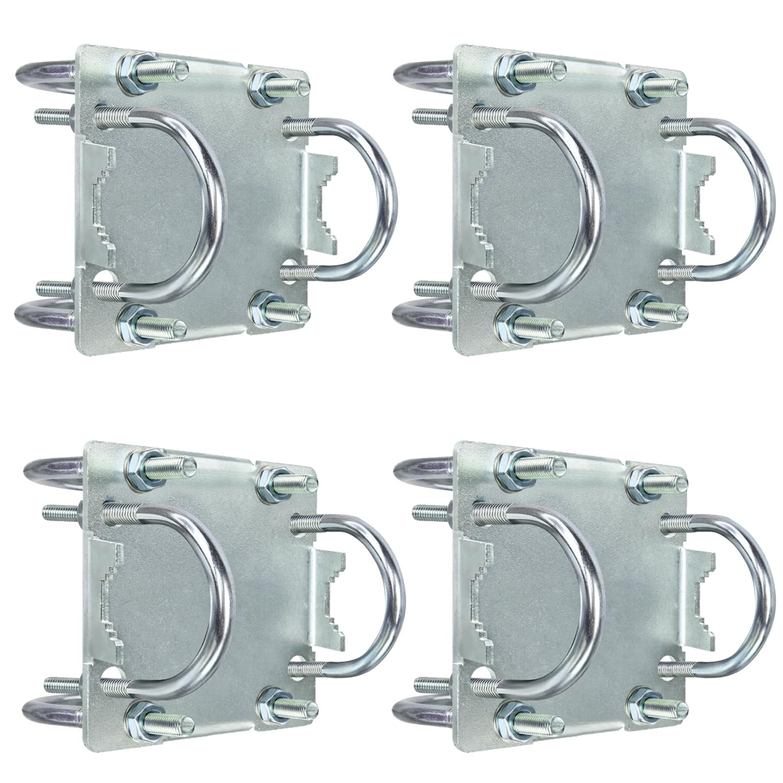 4 Sets Antenna Mast Clamp Cross-Over Bracket Kit with U Bolts for 1″-2″ 4 PCS