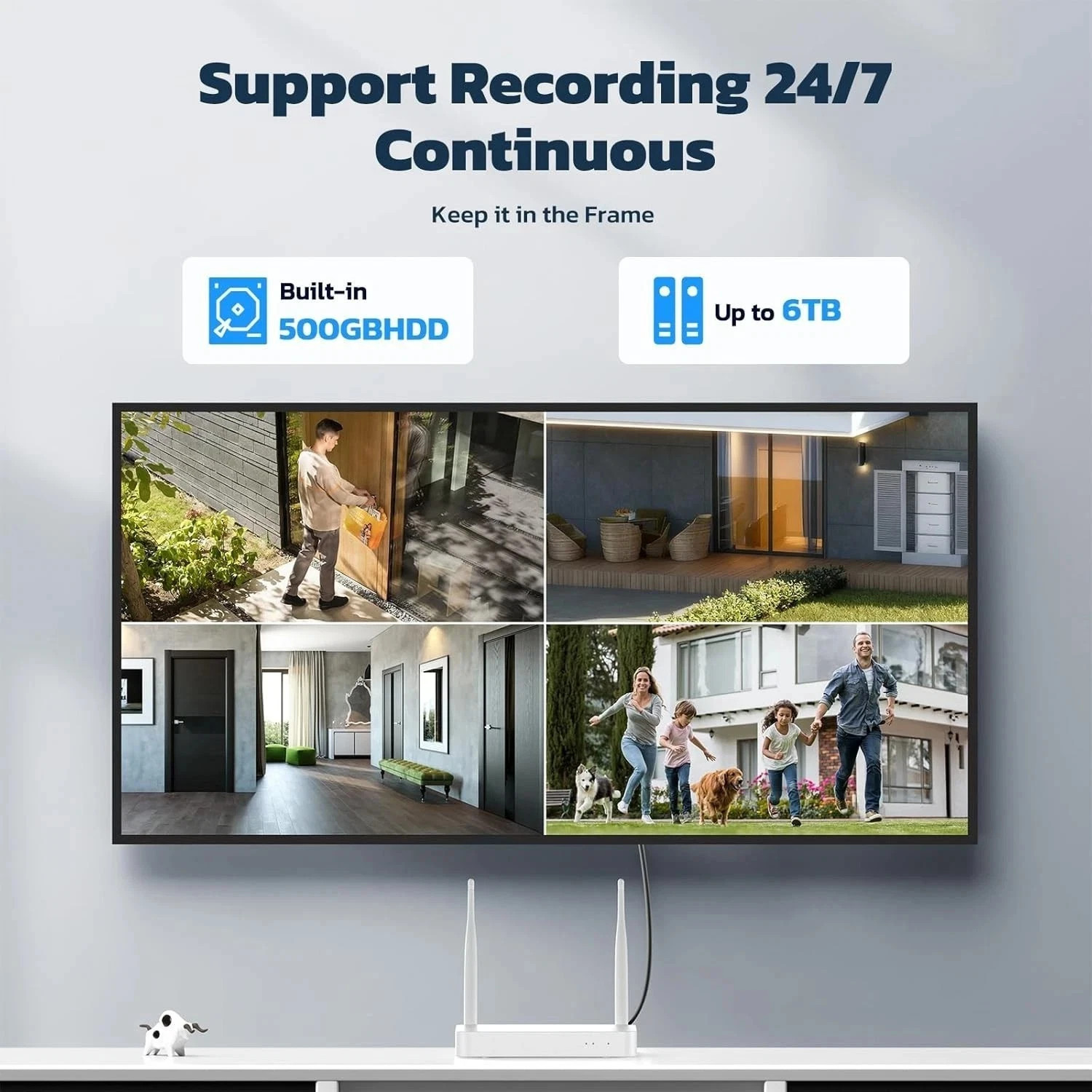 360° PTZ 8CH 4K NVR 8MP PoE Security Camera System AI Detection Two-Way Audio