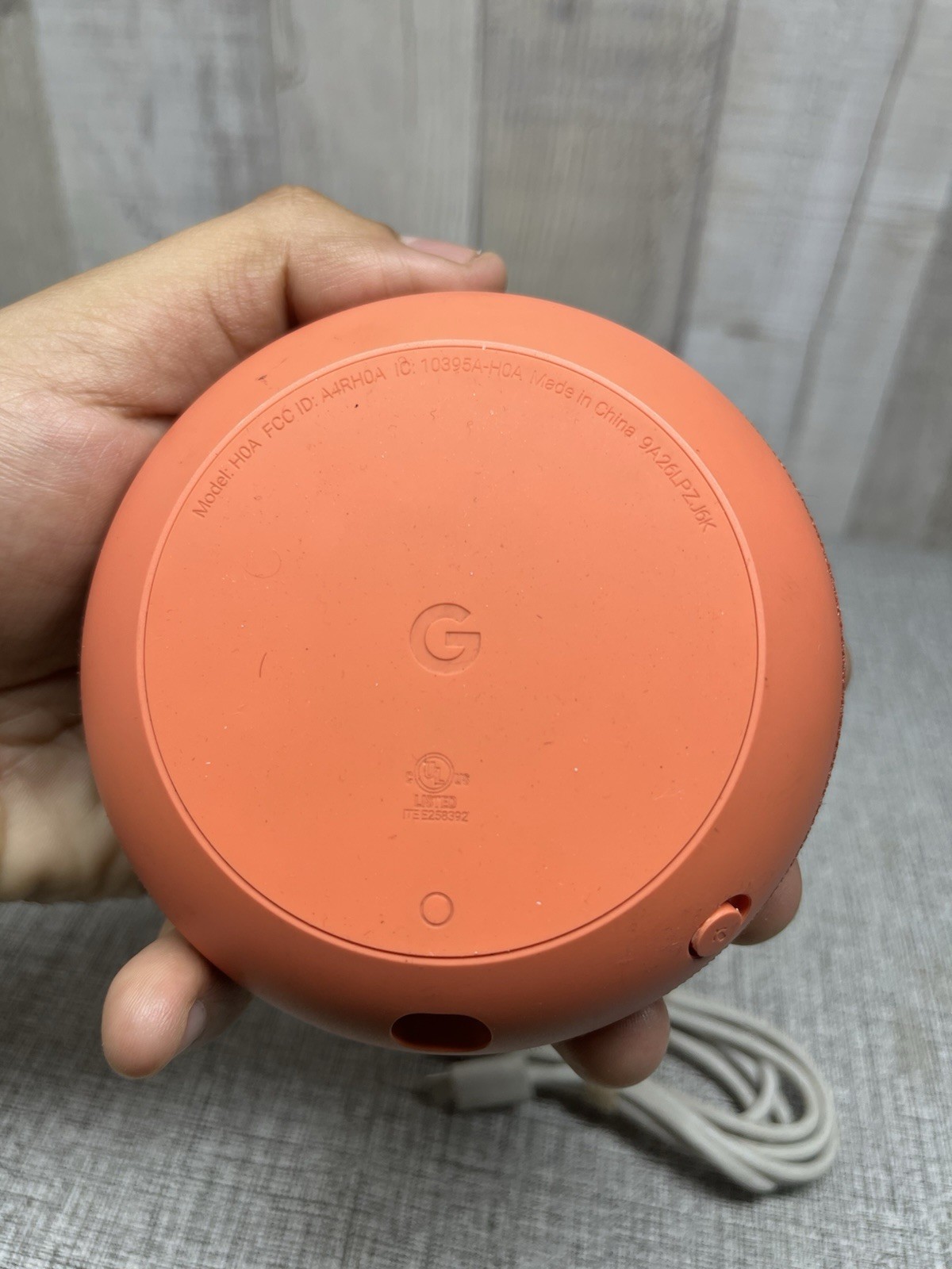 Red Google Home Mini 1st Gen Nest Model H0A Coral w/ Power Cord -Tested-