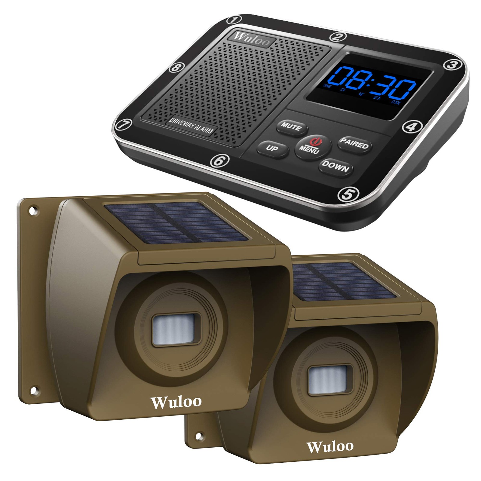 Solar Driveway Alarm 1800ft Range, Wireless Motion Sensor, Weatherproof Alert