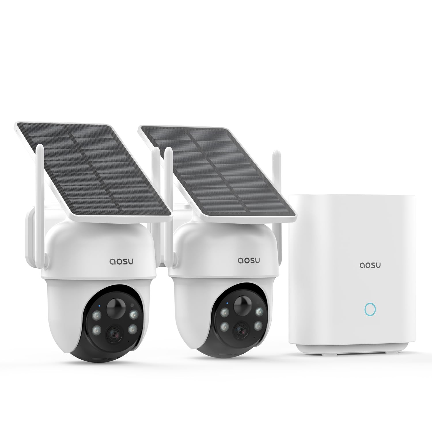 aosu D1 Classic 2-Cam Kit, Security Cameras Wireless Outdoor, Solar Powered