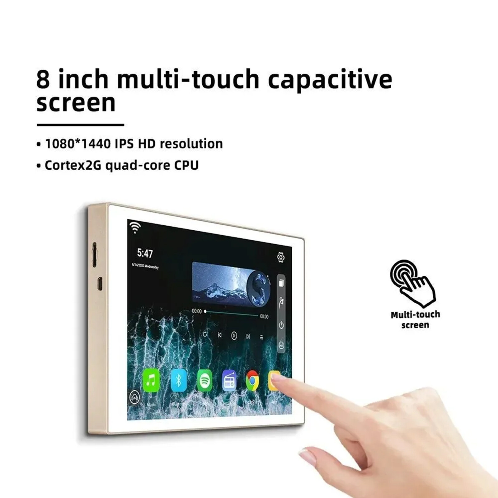8 inch Smart Home Wifi Smart Control Panel Multi-Function Wall Touch Screen PC