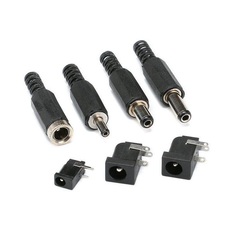 DC Power Male Plug Female Socket Barrel Jack Adapter Connector PCB Panel Mount
