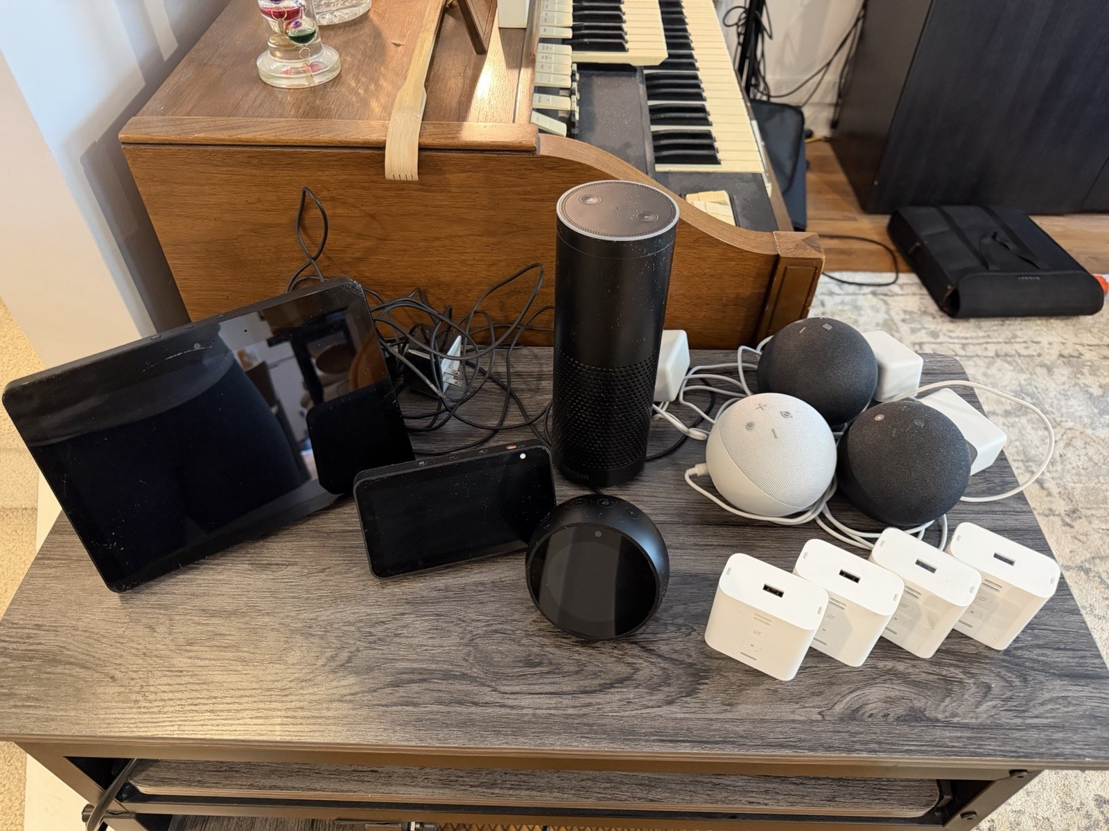 Lot Of 11 Amazon Alexa Devices Incl. 1st Gen Echo, Echo Show 5, Echo Dot & More