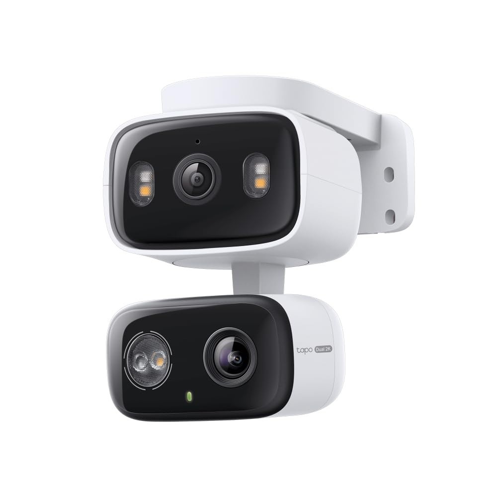 2K Indoor/Outdoor Dual Lens Pan/Tilt Security Camera – 125° Wide-Angle, Zoom, Mo