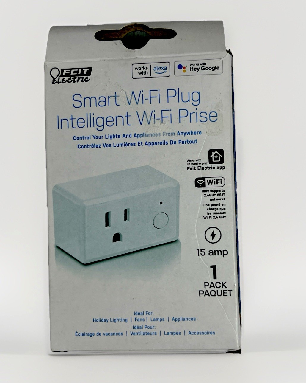 Feit Electric Smart Wi-Fi Plug White, intelligent wi-fi prise New