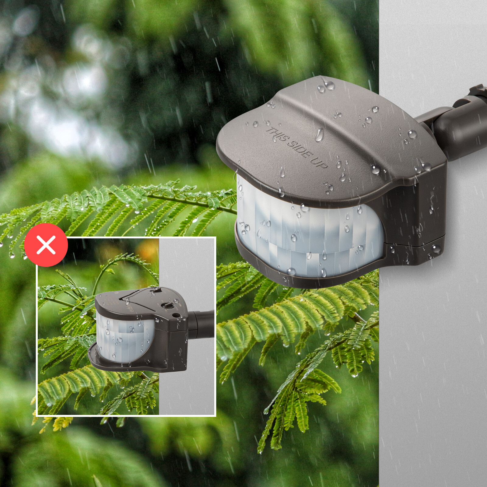 EDISHINE Motion Sensor, Automatic Dusk to Dawn, Motion PIR Sensor,240 Degree