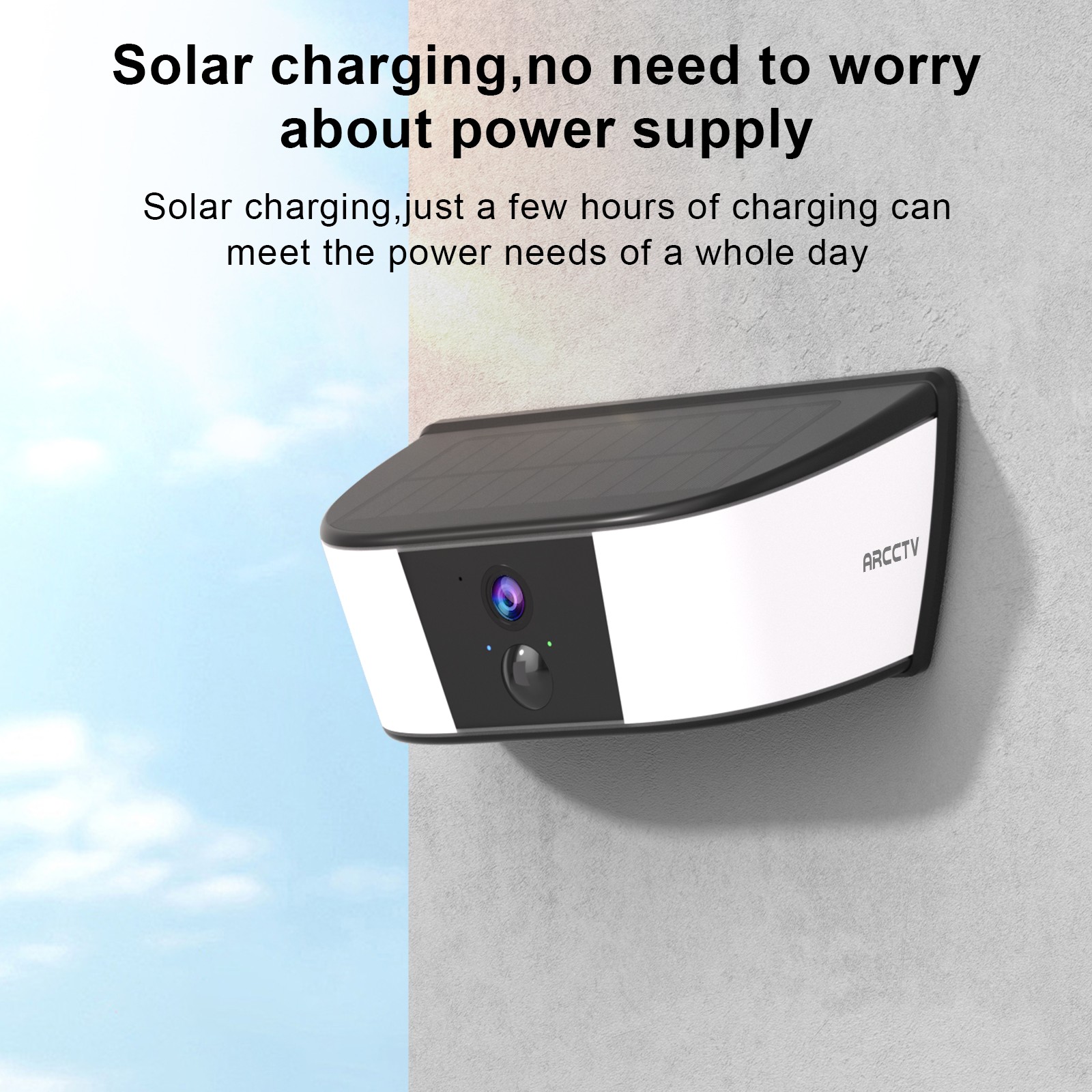 4MP WiFi Wall Light Solar Security Camera Outdoor Wireless Audio Camera IR Night