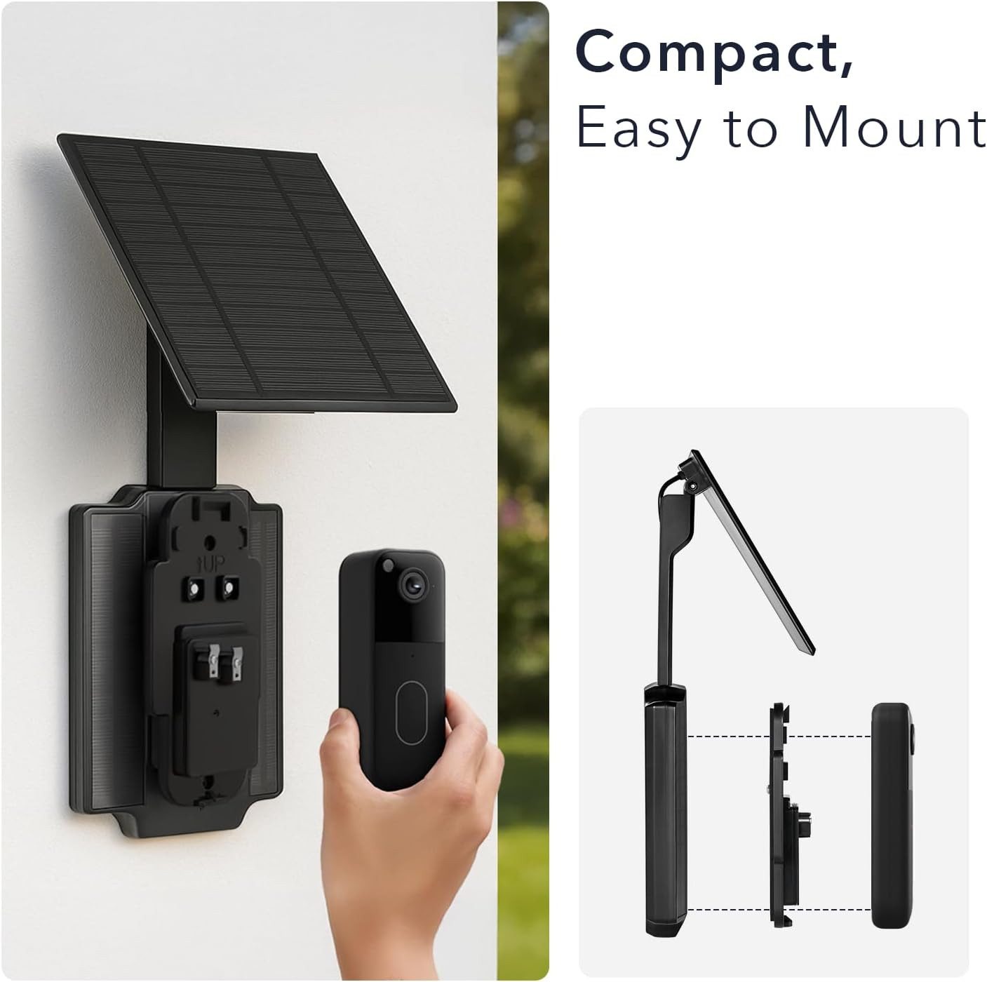 Solar Charger Compatible with Blink Video Doorbell (2Nd Gen) – Triple Solar Pane