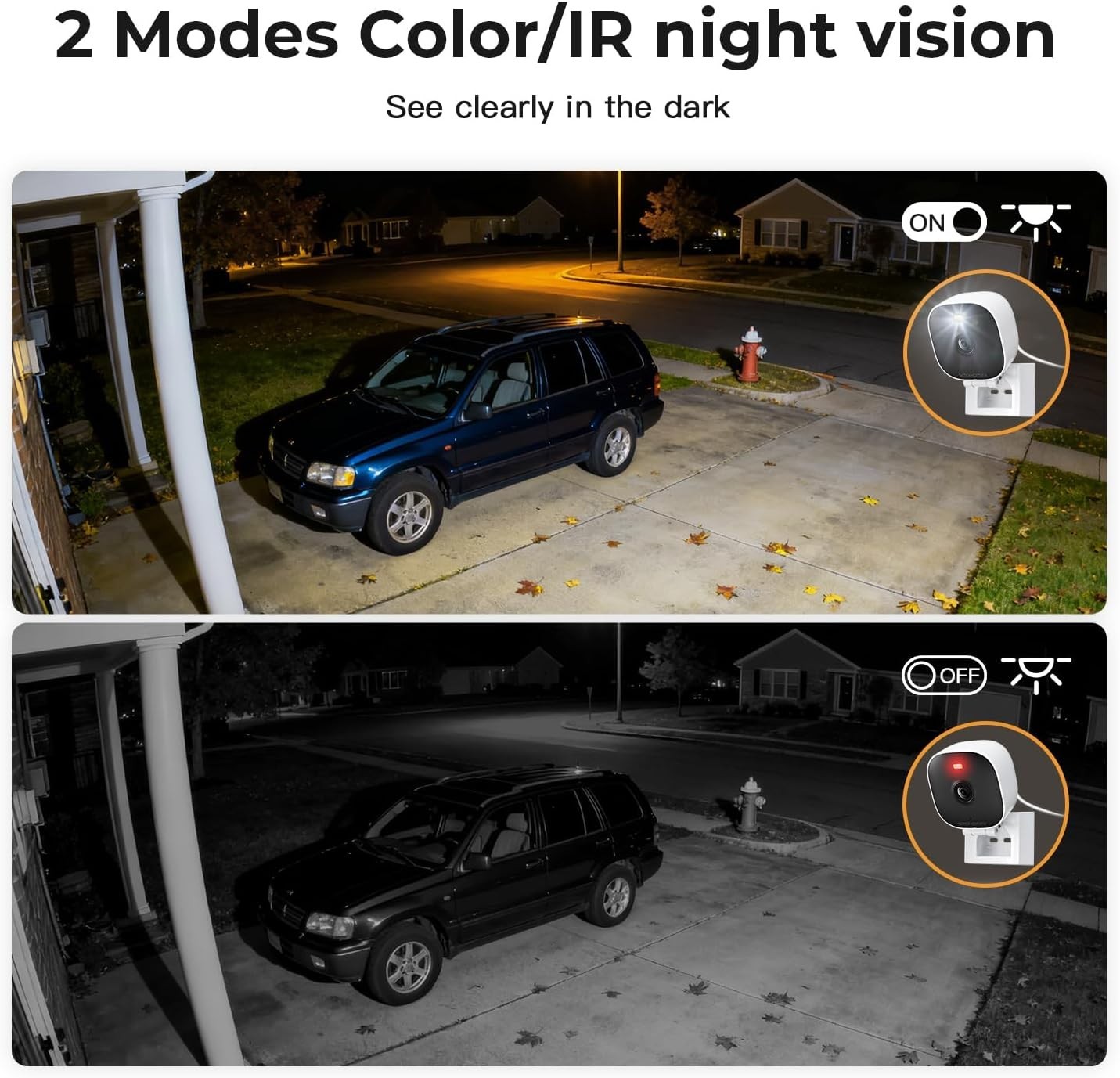 Home Security Cameras with 2K Resolution, Motion Alerts & 128G Support, 2-Pack