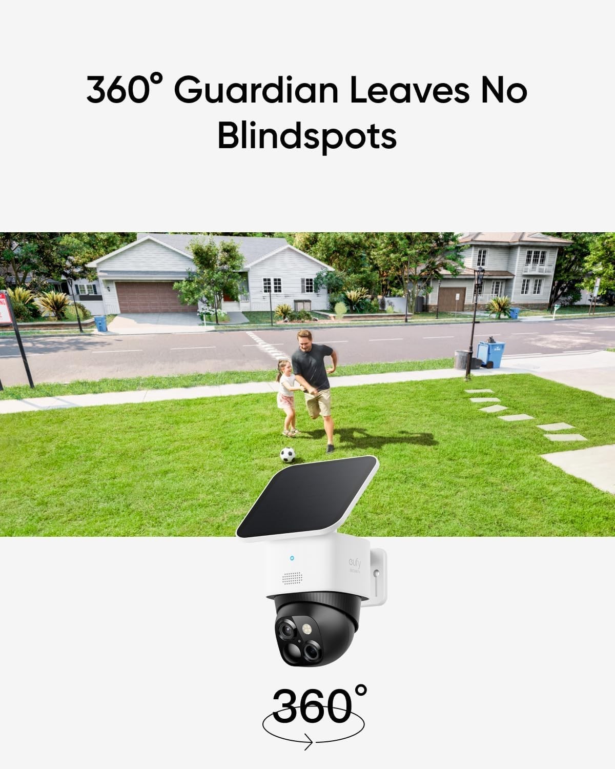 No Blind Spots with Solar-Powered 3K Dual Camera – Effortless Setup & Control