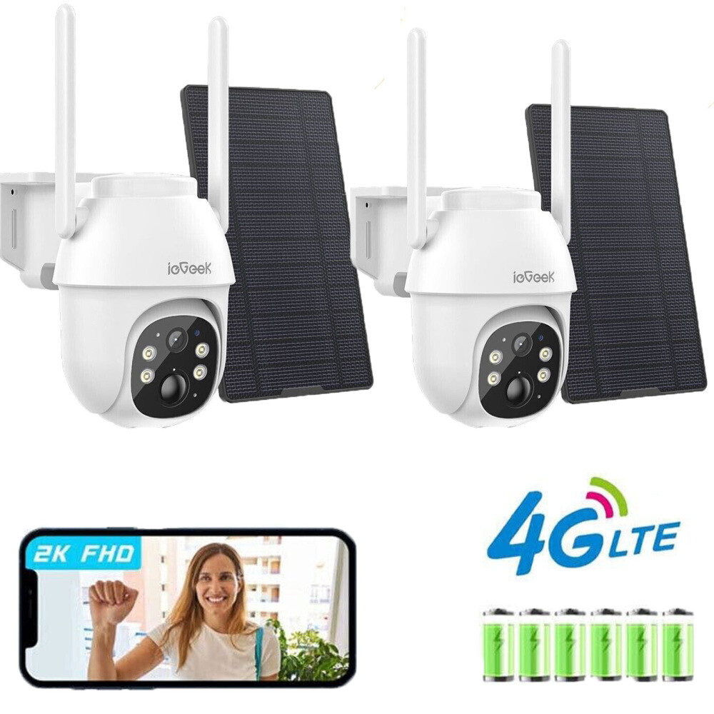 2K Wireless Outdoor 4G LTE Solar Security Camera Home Battery outdoor camera