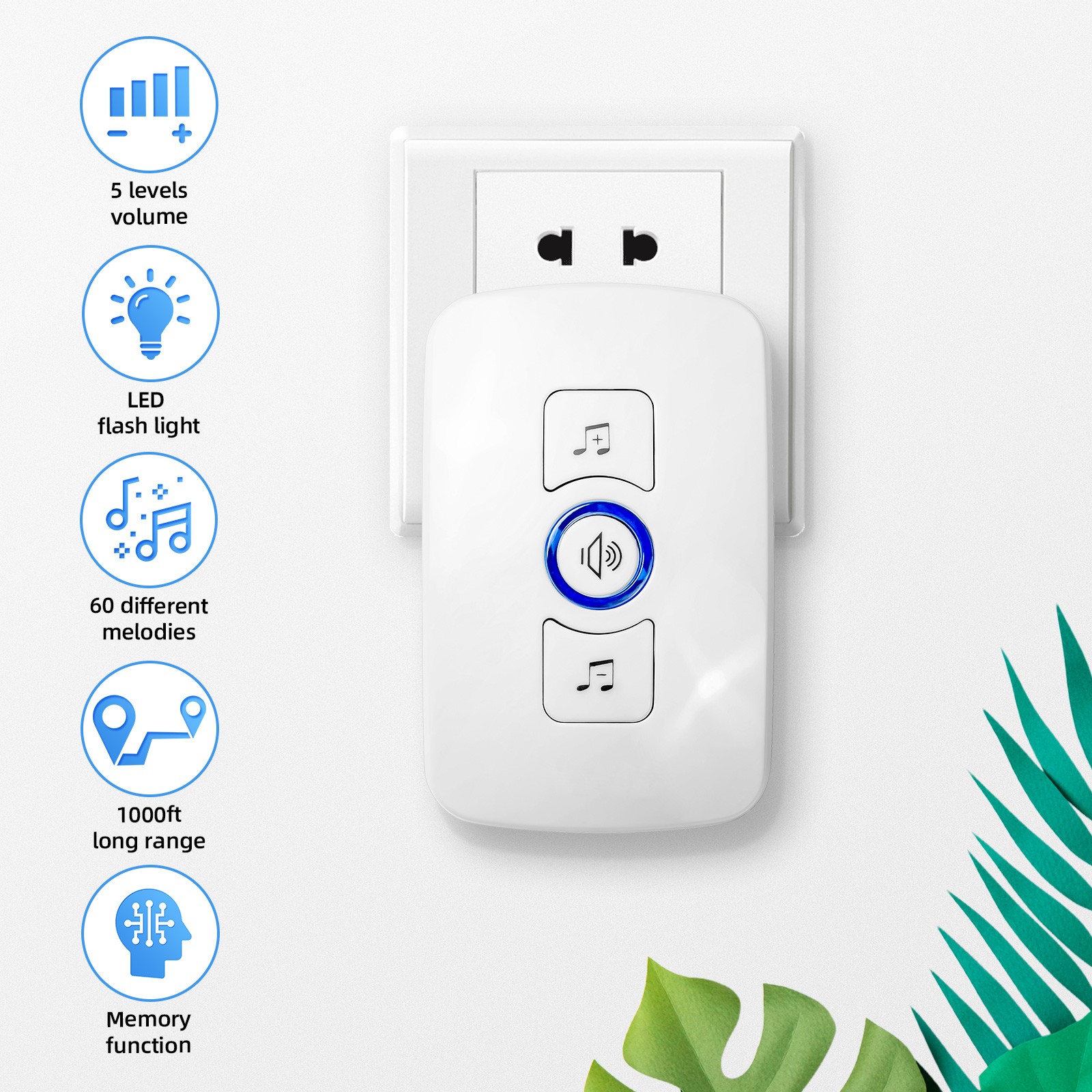 Easy Install Infrared Motion Sensor Alarm Kit 500Ft 32 Chimes 4 Volume Control
