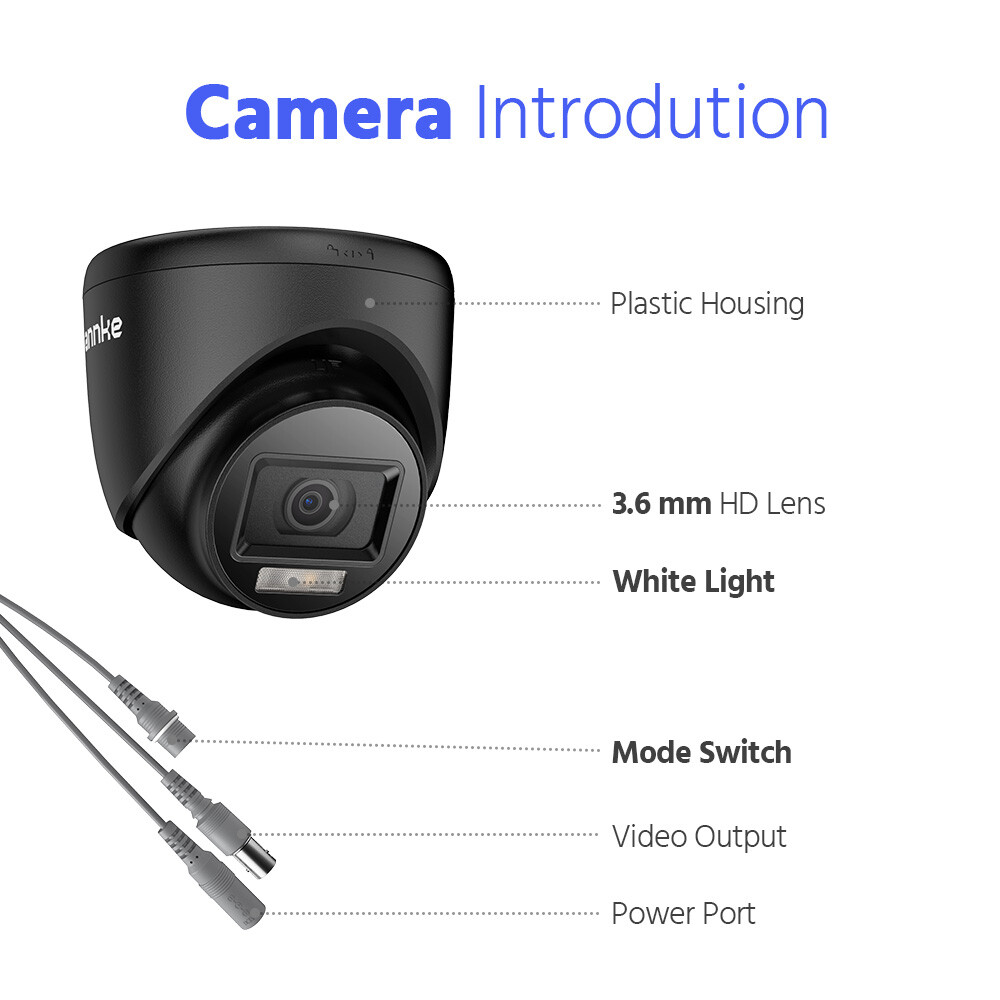 ANNKE 8CH 5MP Lite DVR 1080P Color Night Vision Security Camera System Outdoor