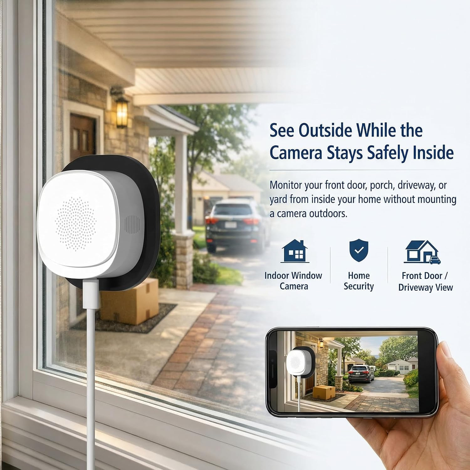 ELECCTV 2.5K Window security Camera, 2.4G/5GHz WiFi Indoor Camera for Home Secur