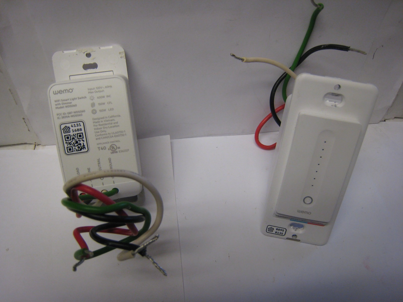 2 yes 2 Wemo WDS060 Wi-Fi Smart Dimmer Light Switch Nest/Alexa/Google Clean Used