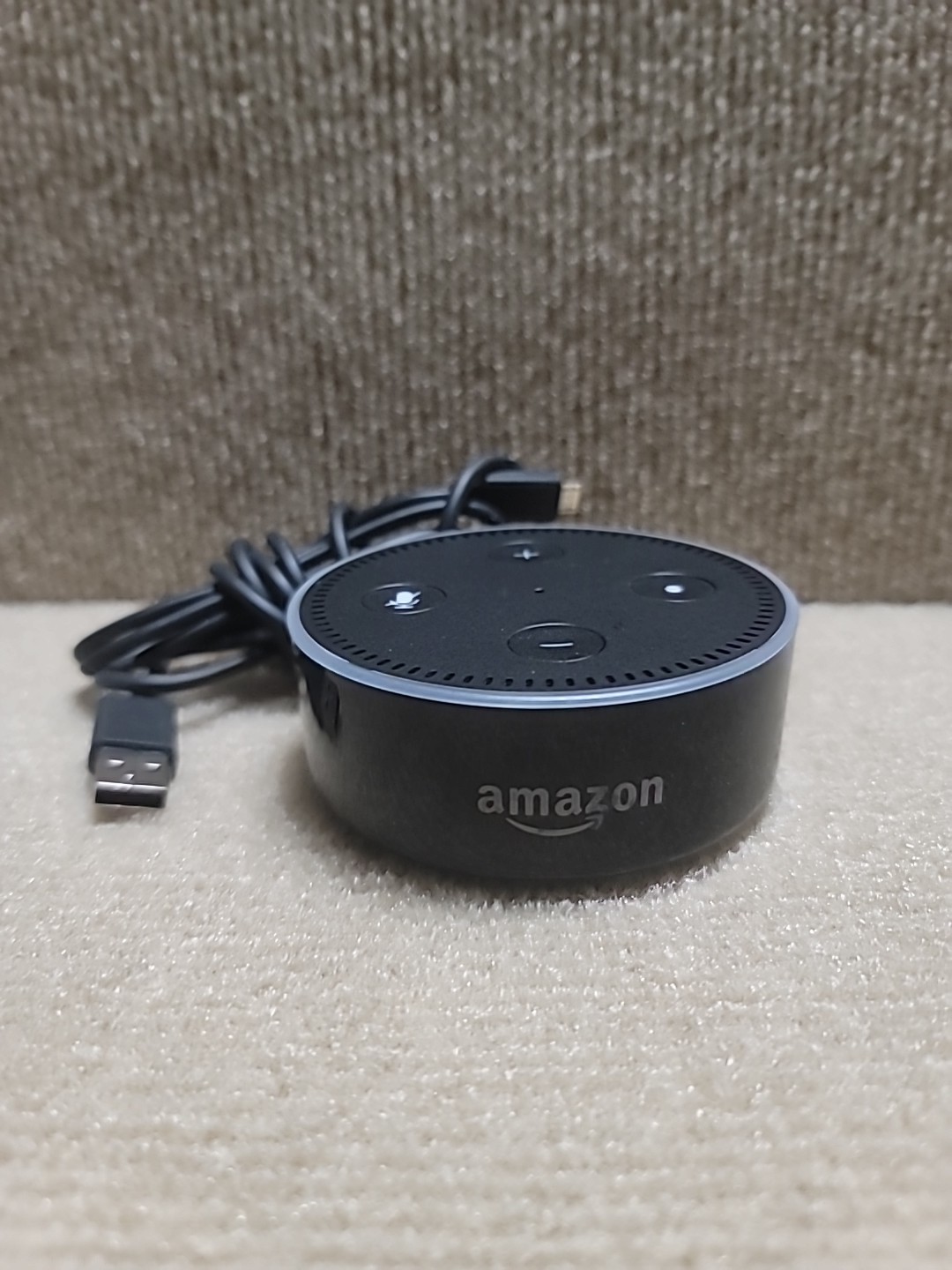 Amazon Echo Dot 2nd Gen Smart Speaker Alexa Model RS03QR Black with USB Cable