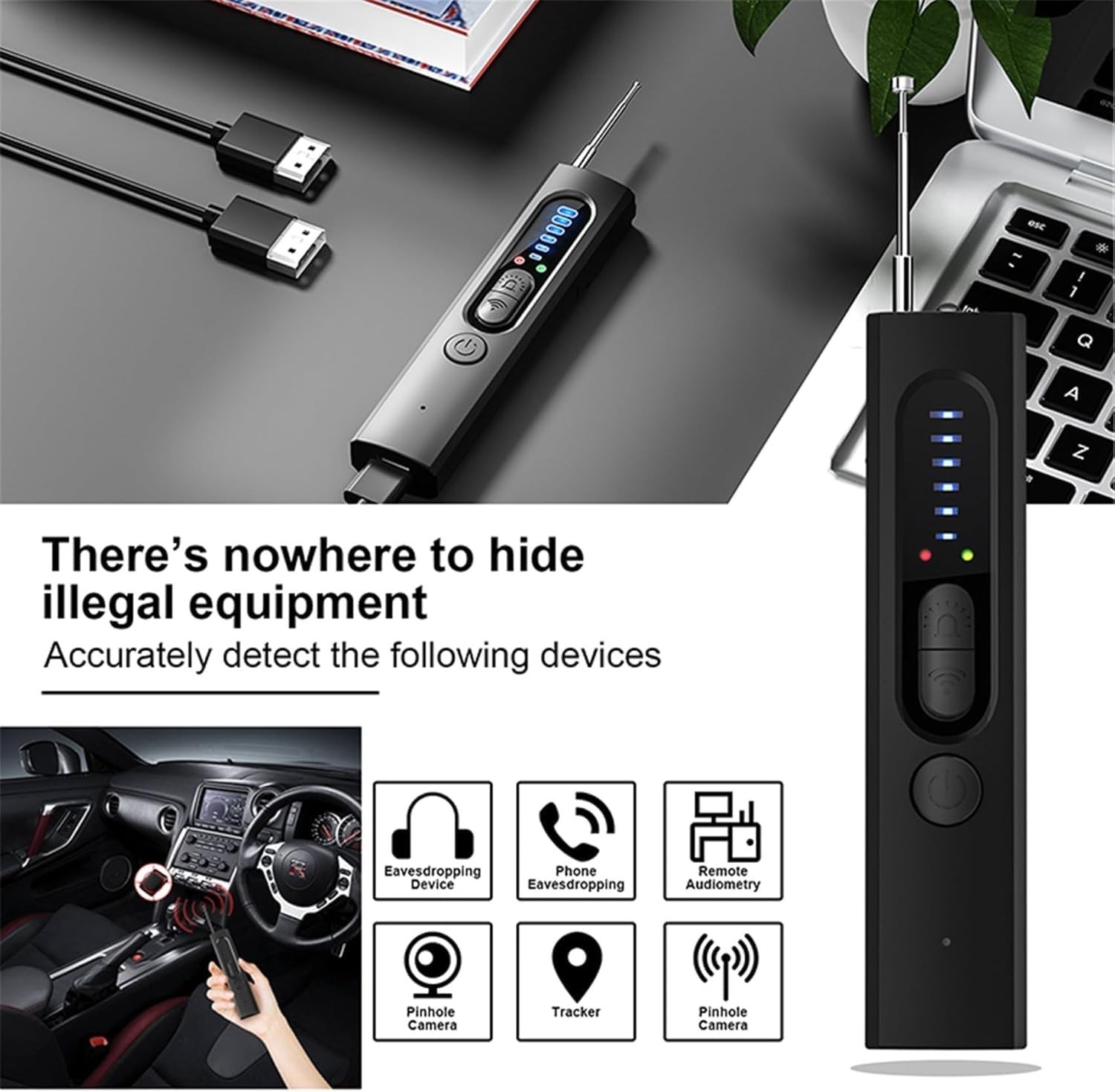 Upgraded AI Hidden Camera Detector – 5 Sensitivity Levels, 4 Modes, Privacy & Se