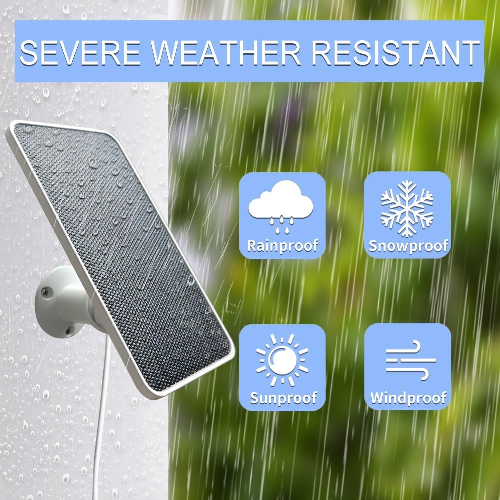 Solar Panel for Simplisafe Outdoor Security Camera and Series 2, Waterproof Sola