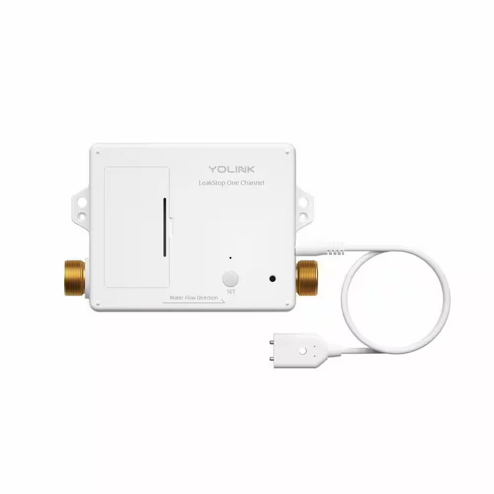 Leakstop 1 Channel Leak Detector, Auto Shutoff Valve, Real-Time Monitoring, Hub