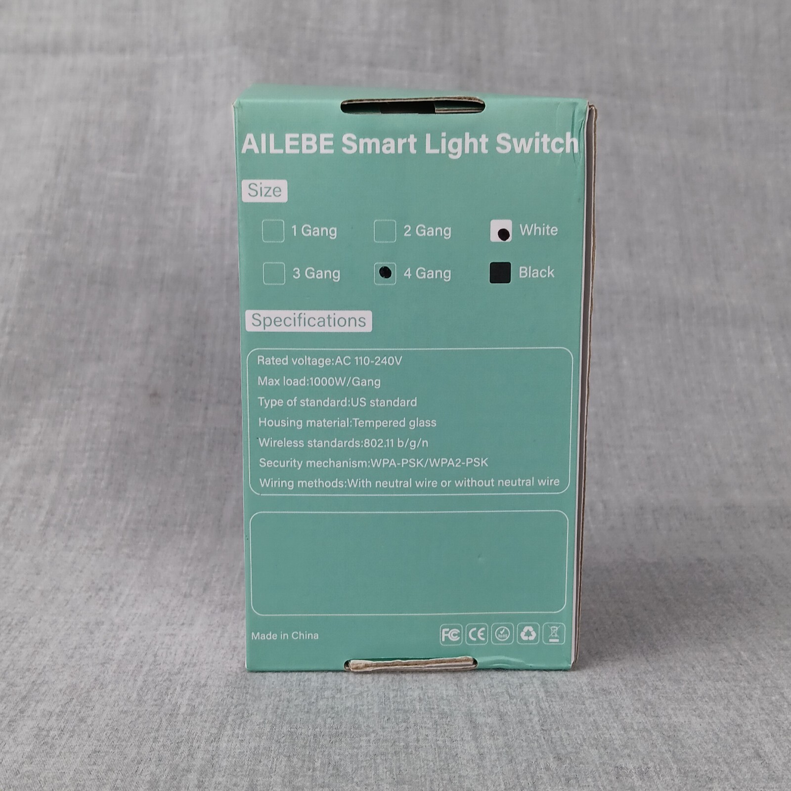 WiFi Smart Switch Wall Light Switch Panel for Alexa/Google APP