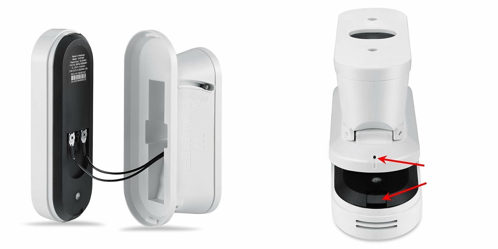 Wasserstein 0-20 Vertical Wedge Wall Mount for Arlo Wired Video Doorbell (White)