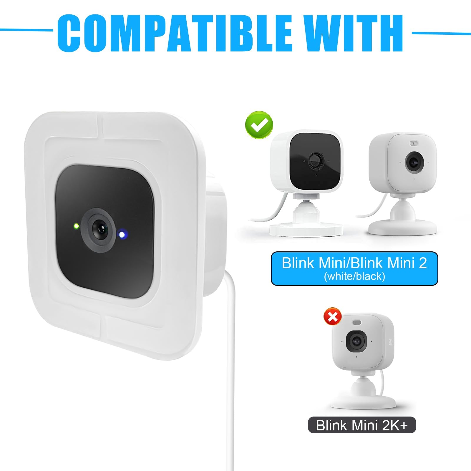 2 Pack Window Mount Compatible with Blink Mini Indoor, Secured Camera Glass W…