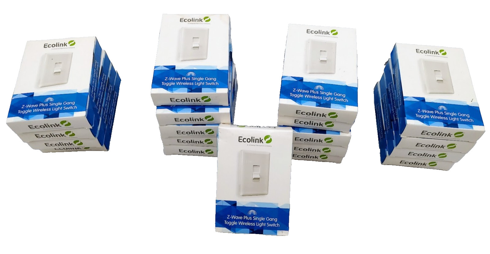 LOT OF 19 Ecolink TLS-ZWAVE5 Z-Wave Plus Single Gang Toggle Wireless LightSwitch