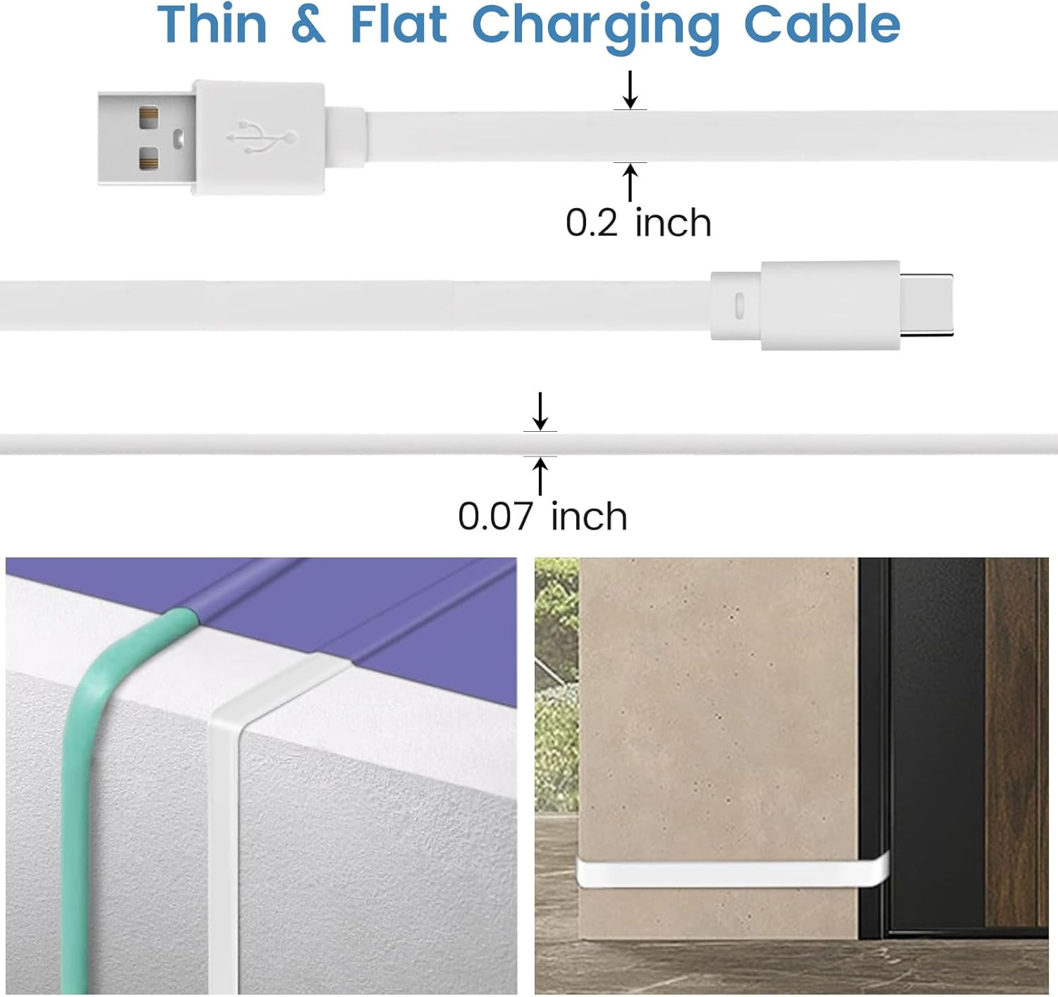 2-Pack 30 Ft Cable for WYZE Duo Cam Pan Camera, Power Extension Cord, White |