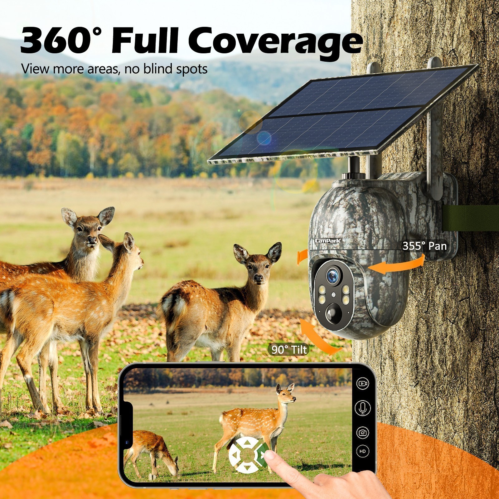 4G LTE Cellular Security Camera 2.5K Solar Cam Instant Alert NightVision