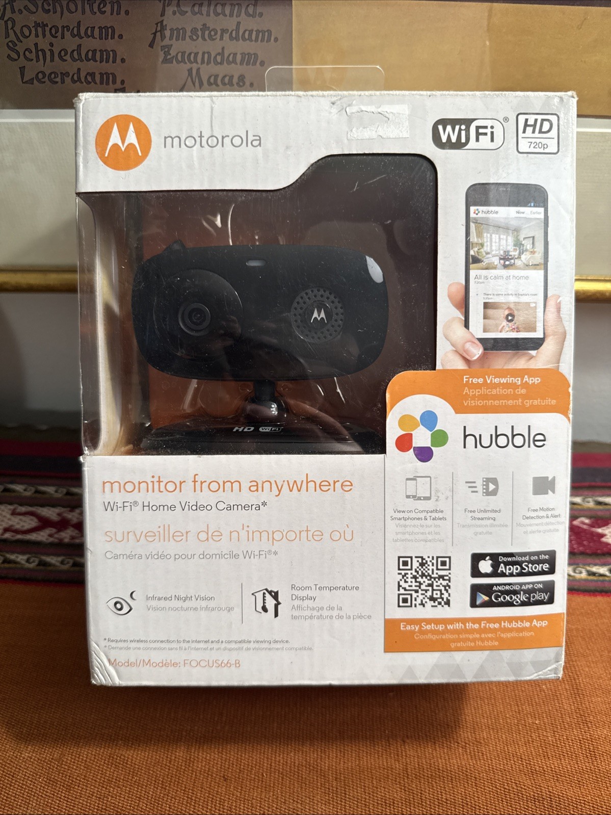 Motorola [FOCUS66-B] Wi-Fi HD Home Video Monitoring Camera – Black
