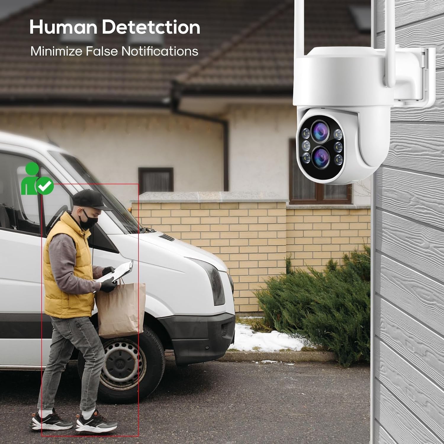 Wireless Security Camera System Outdoor with 10″ Monitor 2K Dual Lens 10x Zoom