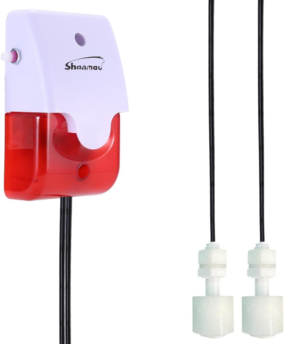 High / Low Water Level Sensor Detector Alarm 120 dB Red Strobe Siren, Adjusta…