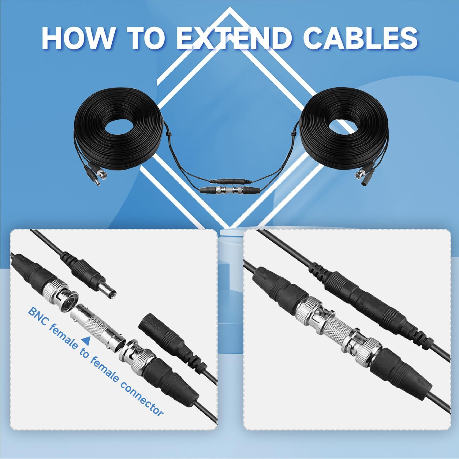 300ft 91 Meters 4k 8mp 5mp 2mp Bnc Video And Power Cable Mini Rg59 Wire For Cc