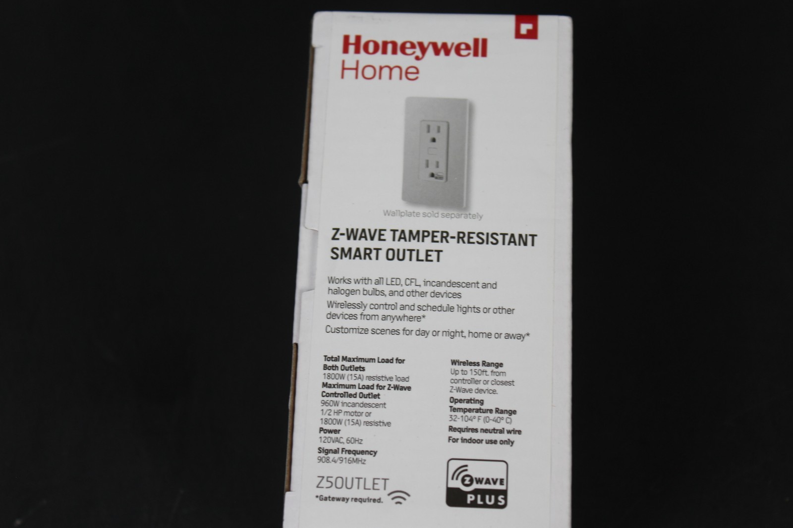 Resideo Home Z-Wave Tamper Resistant Smart Duplex Outlet, Z5OUTLET ~NEW