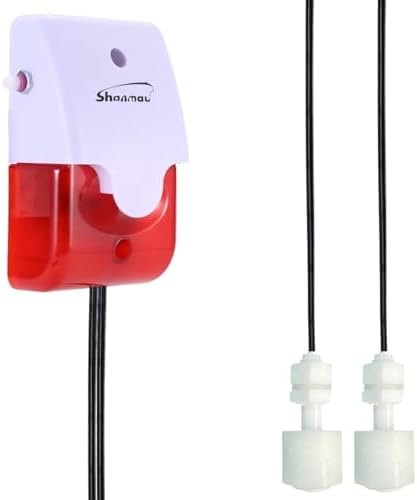 High / Low Water Level Sensor Detector Alarm 120 dB Red Strobe Siren, Adjusta…
