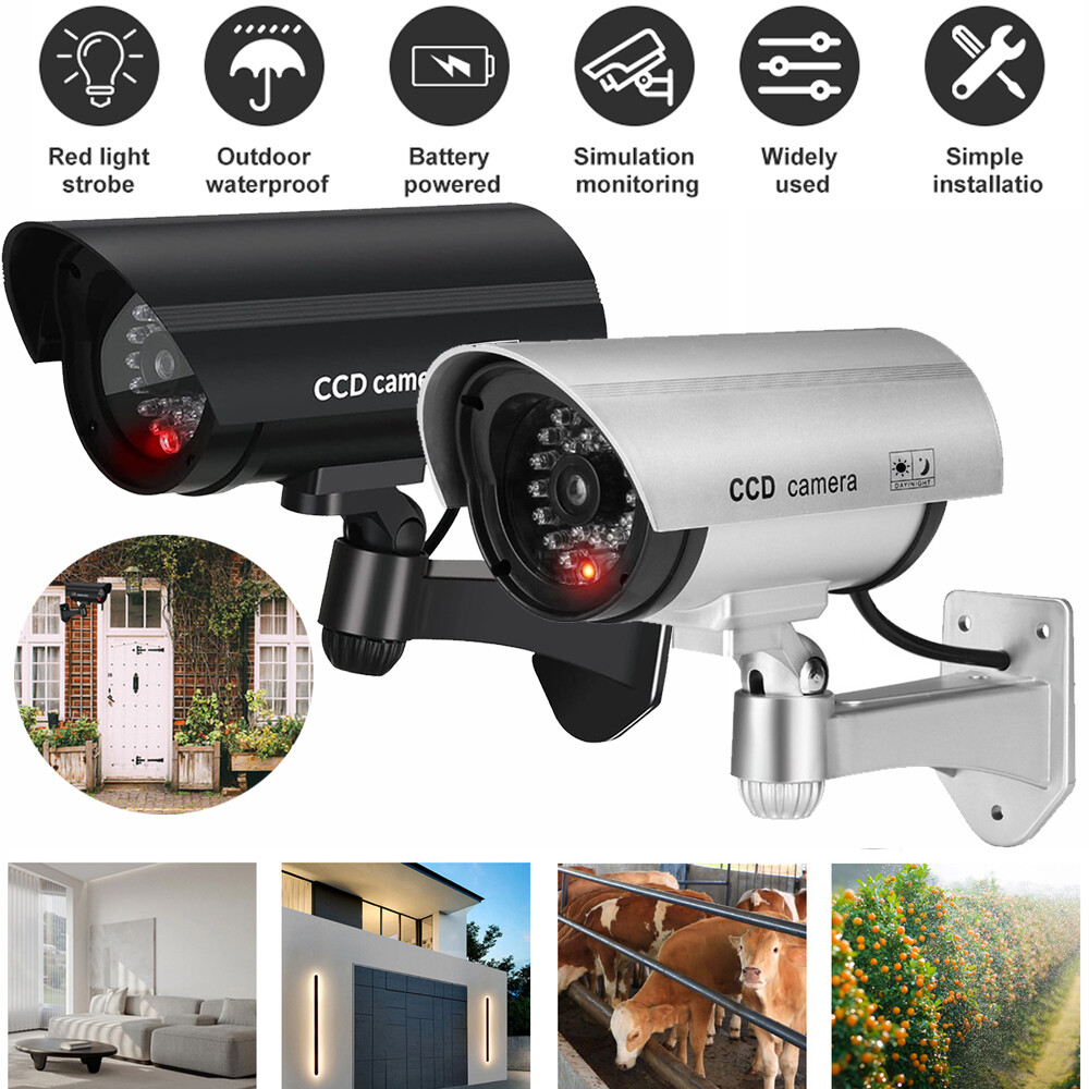 Dummy Camera CCTV Security Surveillance Cam Fake Red IR LED Outdoor Indoor
