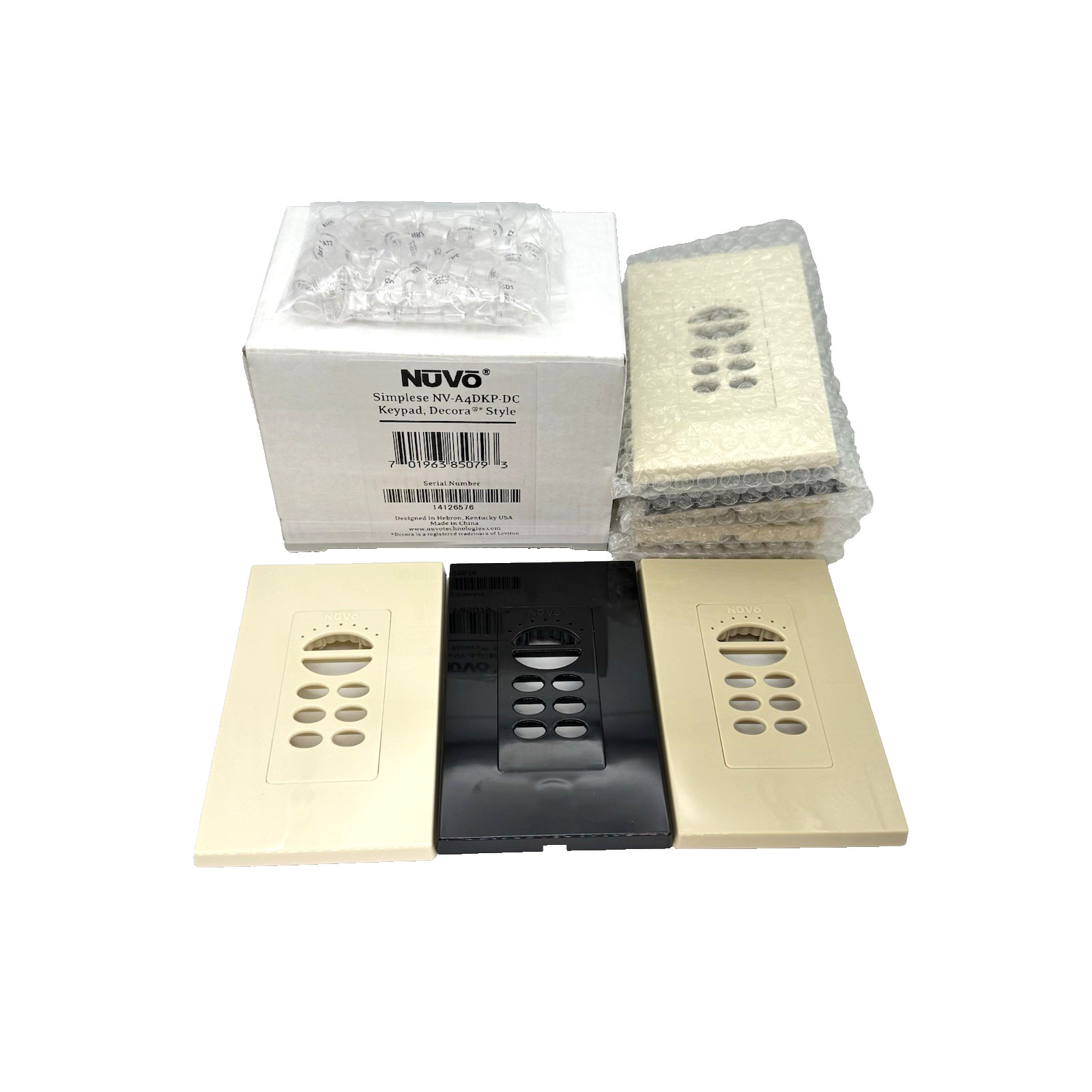 Nuvo NV-A4DKP-DC Simplese Decora Keypad Control Pad Covers 3 Tan 3 Beige 3 Black