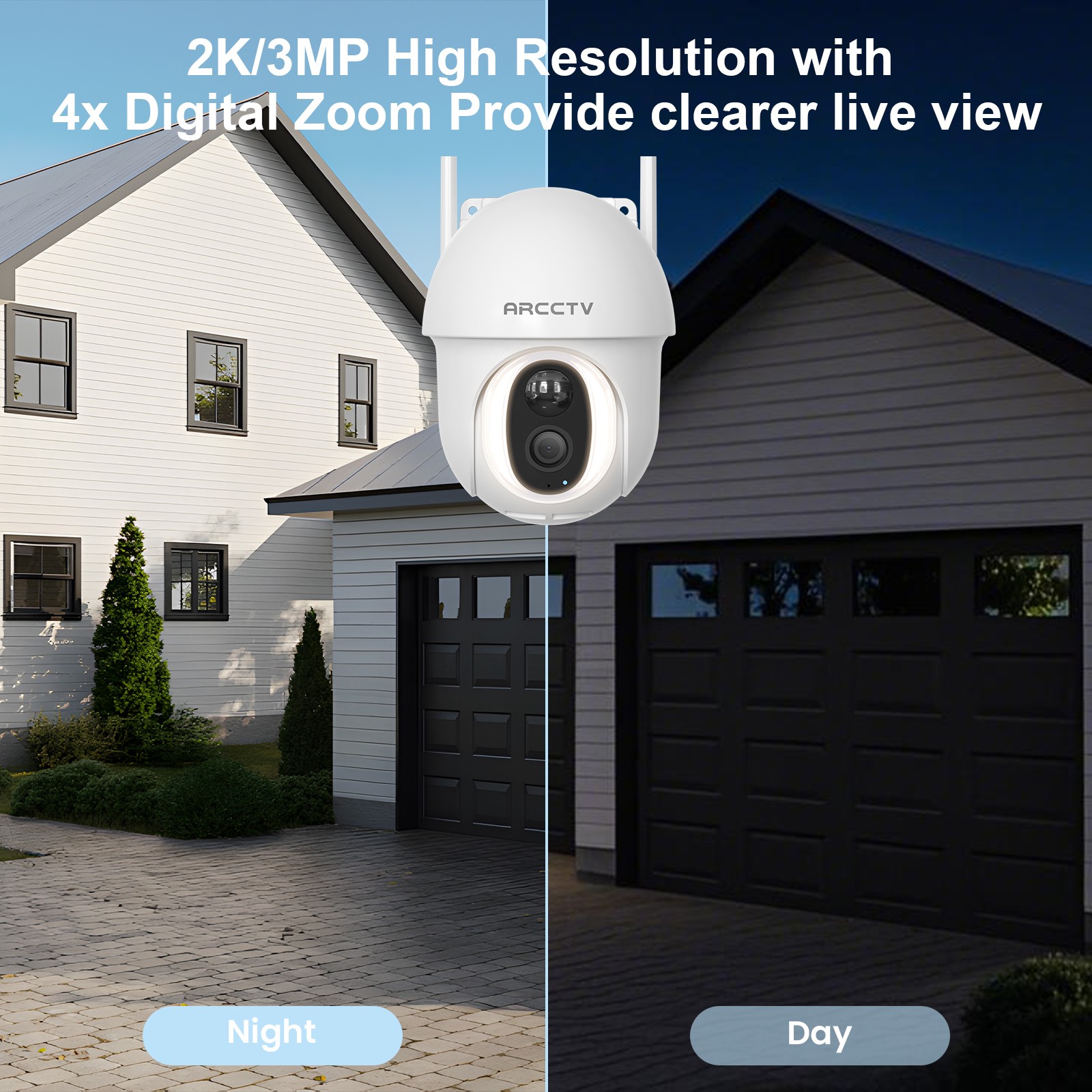 ARCCTV 4MP 4G LTE Cellular Security Camera Solar Outdoor PTZ Color Night Vision