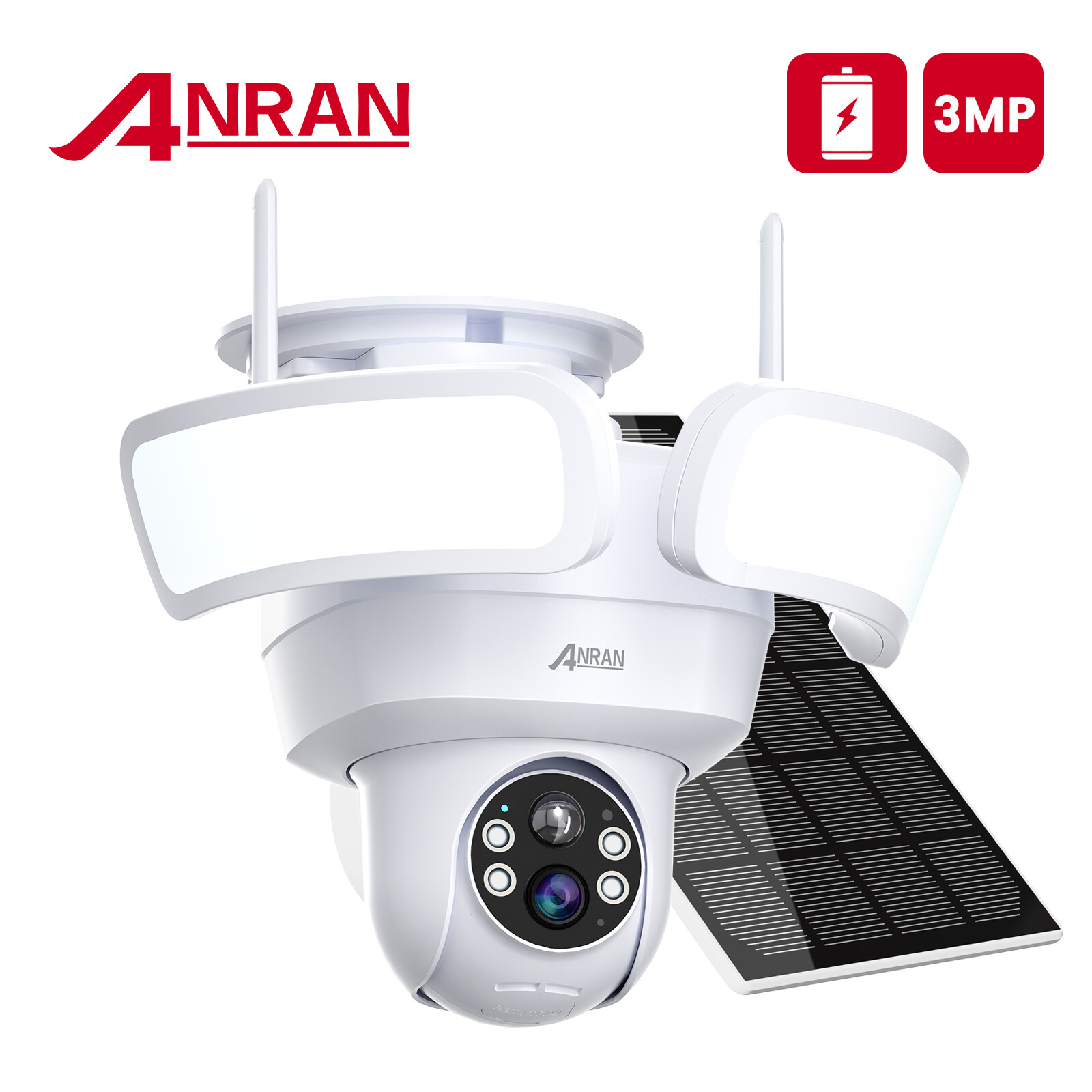 ANRAN 3MP Solar Floodlight Cam Wireless Motion Sensing Security Camera System