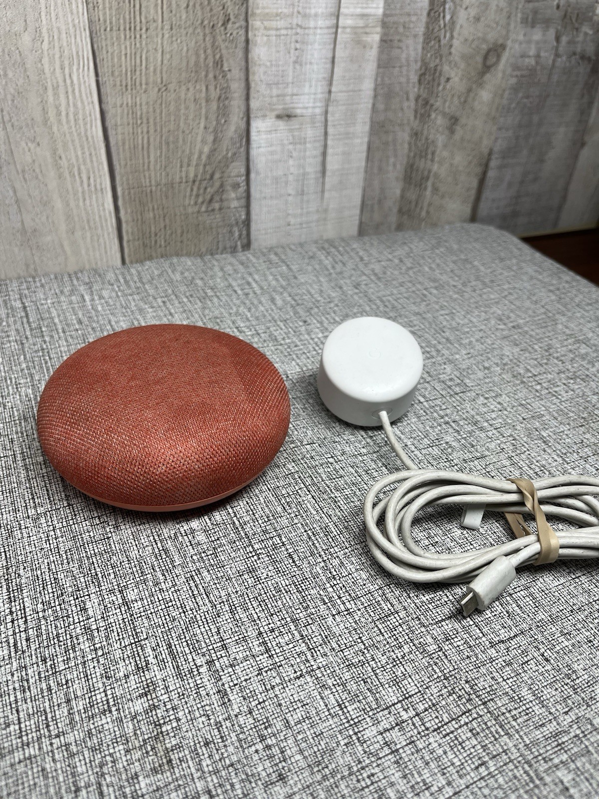 Red Google Home Mini 1st Gen Nest Model H0A Coral w/ Power Cord -Tested-