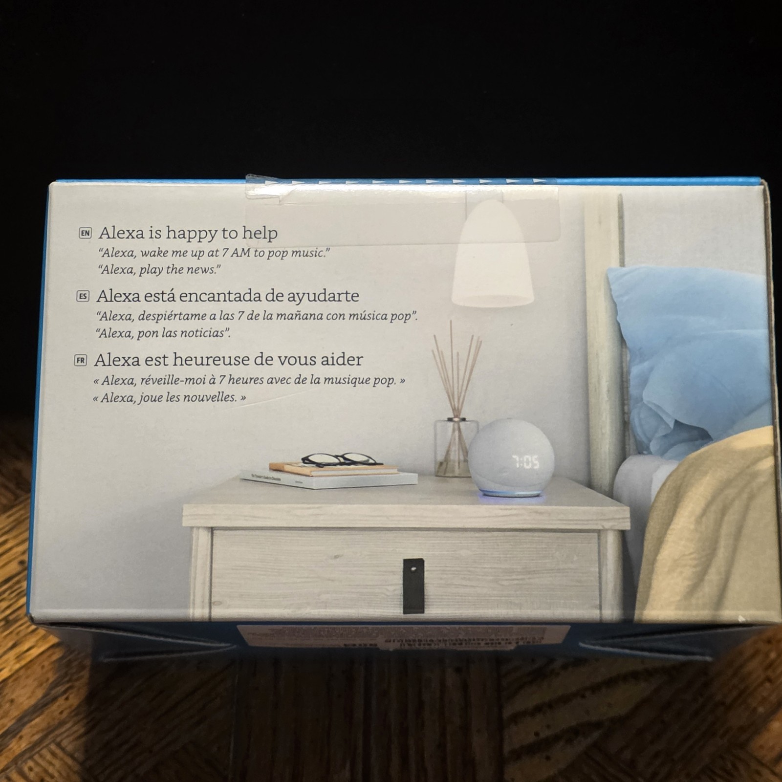 Amazon Echo Dot with clock 5th Gen Smart Speaker – Glacier White